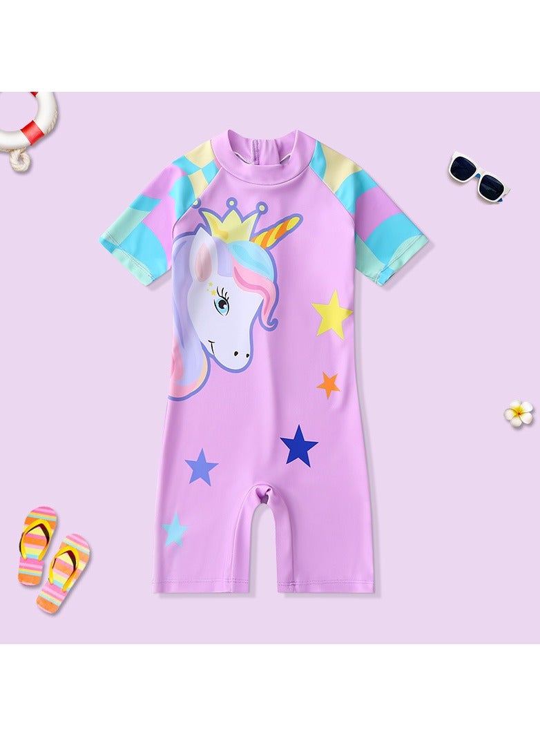 YD Long Sleeved Beach Sunscreen Children's One Piece Swimsuit - Image 1