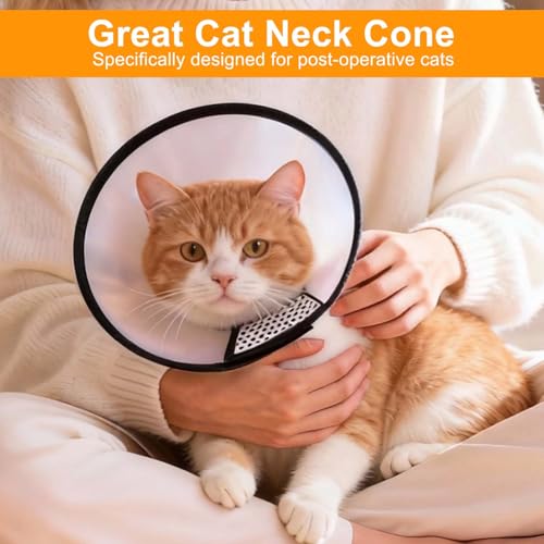 VOVIGGOL 2 Pack Cat Cones to Stop Licking, Cat E Collar Pet Cone for Cats After Surgery, Pet Elizabethan Collar Dog Head Cone Recovery Cone for Most Cats & Small Dogs (Size M, 5#) - Image 3