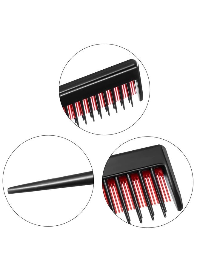 Leinuosen 3 Piece Triple Teasing Comb, Rat Tail Combs for Women, Tool Structure Tease Layers Rattail Comb, Rat Tail Comb for Back Combing Root Teasing, Adding Volume, Evening Styling (Black and Red) - Image 4