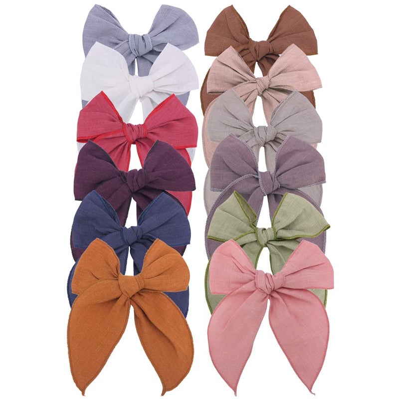 Sugarmelon Linen Fable Bow Hair Clips Baby Girls Women Large Sailor Hair Bows Barrettes Accessories Hair Grips - Image 1
