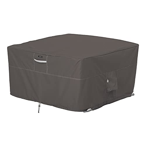 Classic Accessories Ravenna Water-Resistant 42 Inch Square Fire Pit Table Cover, Outdoor Table Cover - Image 1