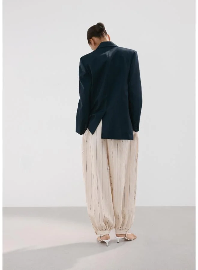 Mango Striped Lyocell Balloon Pants