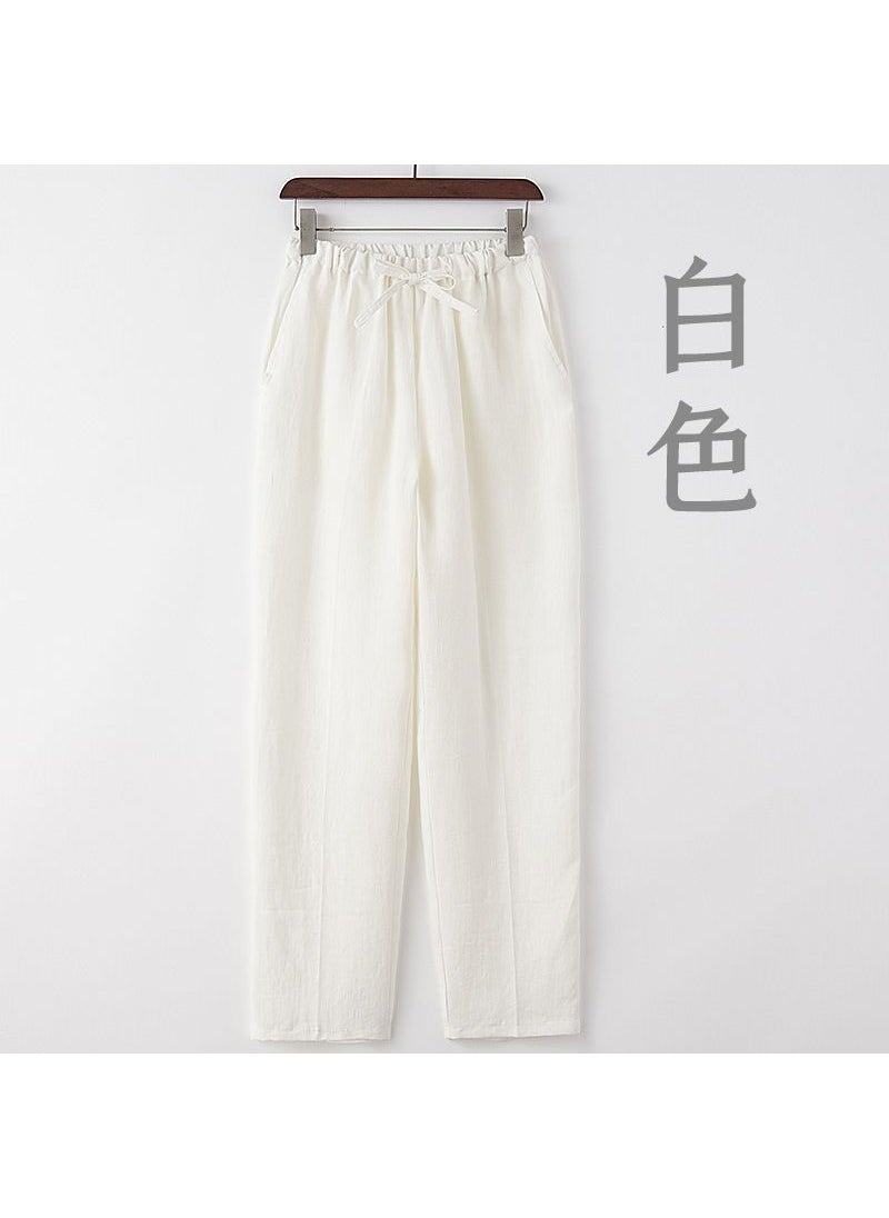 Generic - Mens Linen Pants Summer Casual Straight-Leg navy blue - Image 1