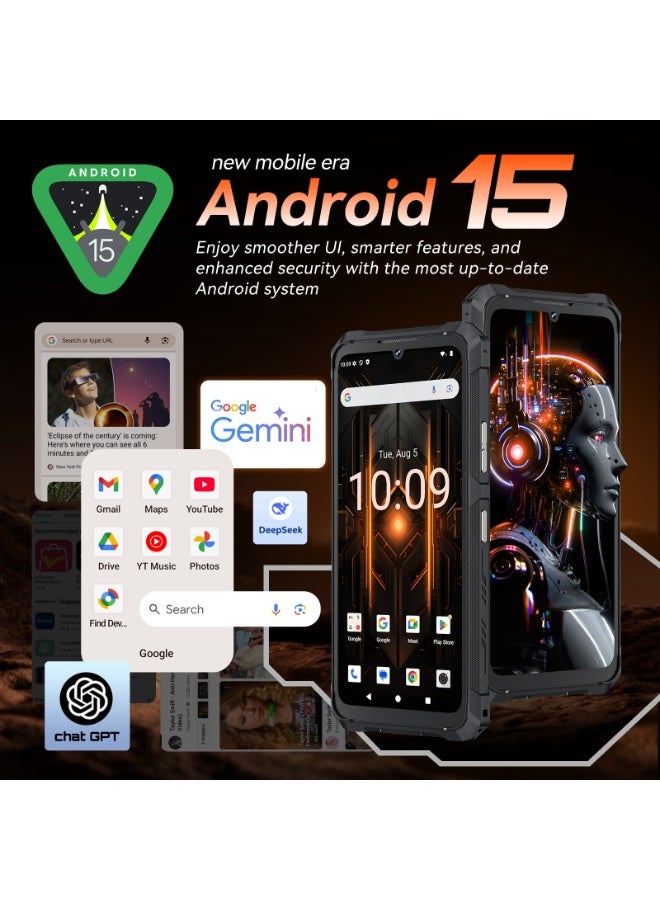 Cubot Smartphone ES3,6.745 Inch,10200mAh Customized Battery,16GB Extended RAM +256GB Internal Storage,Android 15,Type-C charging with 33W fast charge,Lightweight Slim Rugged Build.Ultra-Light,Ultra-Tough,Ultra-Ready. - Image 5