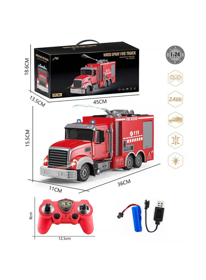 Customized Export OEM Remote Control Vehicle Electric Fire Monitor Water Spray Rescue Vehicle Lift Ladder Rechargeable Battery-Color:QH2902-3D American Seven-Way Sprinkler Fire Fighting-Proportion:Package 1: 1 Lithium Battery 1 Charging Line - Image 1