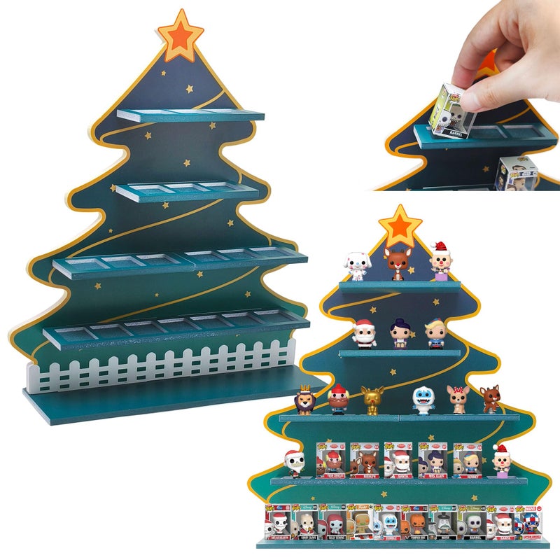 AUFGELD Display Compatible with Funko Bitty Countdown Calendar, Organizing Shelf for Bitty Pops Christmas, Bitty Stand, Wallmountable Christmas Bitty Shelf - Image 1