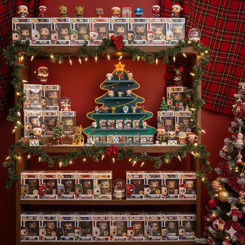 AUFGELD Display Compatible with Funko Bitty Countdown Calendar, Organizing Shelf for Bitty Pops Christmas, Bitty Stand, Wallmountable Christmas Bitty Shelf - Image 2