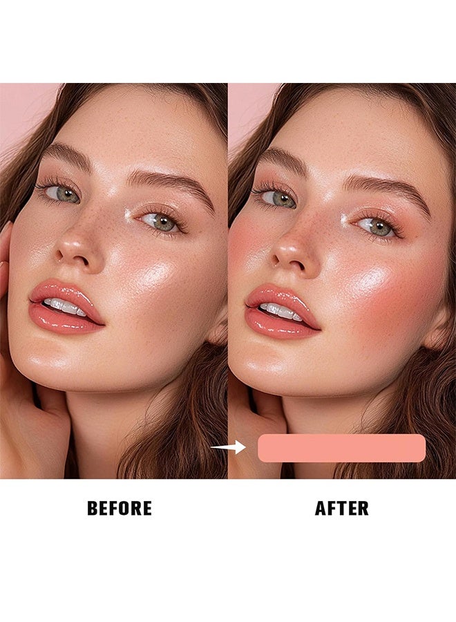 AZTK Jello Color Liquid Blush, Jelly Color Liquids Blushes With Sponge Head, Matte Nude Makeup Blusher Cream, Lasting, Lightweight, All-day Moisturizing And Smooth, Self-Contained Brush, Portable Makeup (JC05) - Image 2