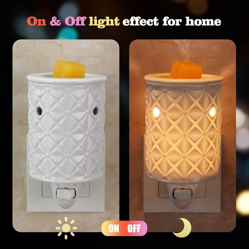 STARMOON Ceramic Wax Melt Warmer, Plug in Wax Warmer for Scented Wax, Scentsy Wax Warmer for Fragrance Oil, Night Light Wax Burner Decoration with Two Bulbs - Image 4