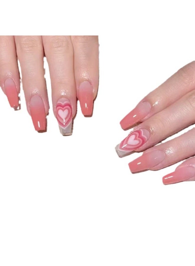 Goolsky Peach Sweetheart Gradient Y2K Spice Girl Press-on Nails for Sweet Spicy Style - Image 4