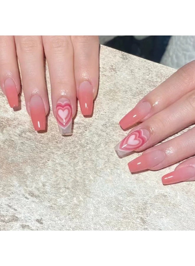 Goolsky Peach Sweetheart Gradient Y2K Spice Girl Press-on Nails for Sweet Spicy Style - Image 3