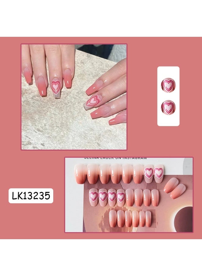 Goolsky Peach Sweetheart Gradient Y2K Spice Girl Press-on Nails for Sweet Spicy Style - Image 1