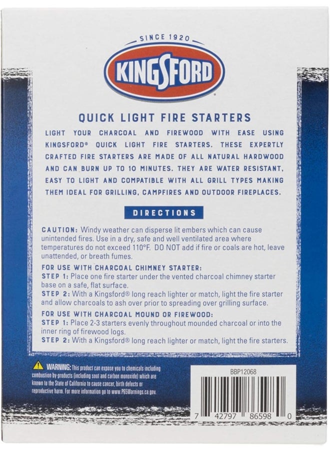 Kingsford - Kingsford Quick Light Fire Starters | Wooden Fire Starters Made with All Natural Hardwood for Grilling, Campfires, & Outdoor Fireplaces | 32 Count Fire Starter Rolls - Image 1