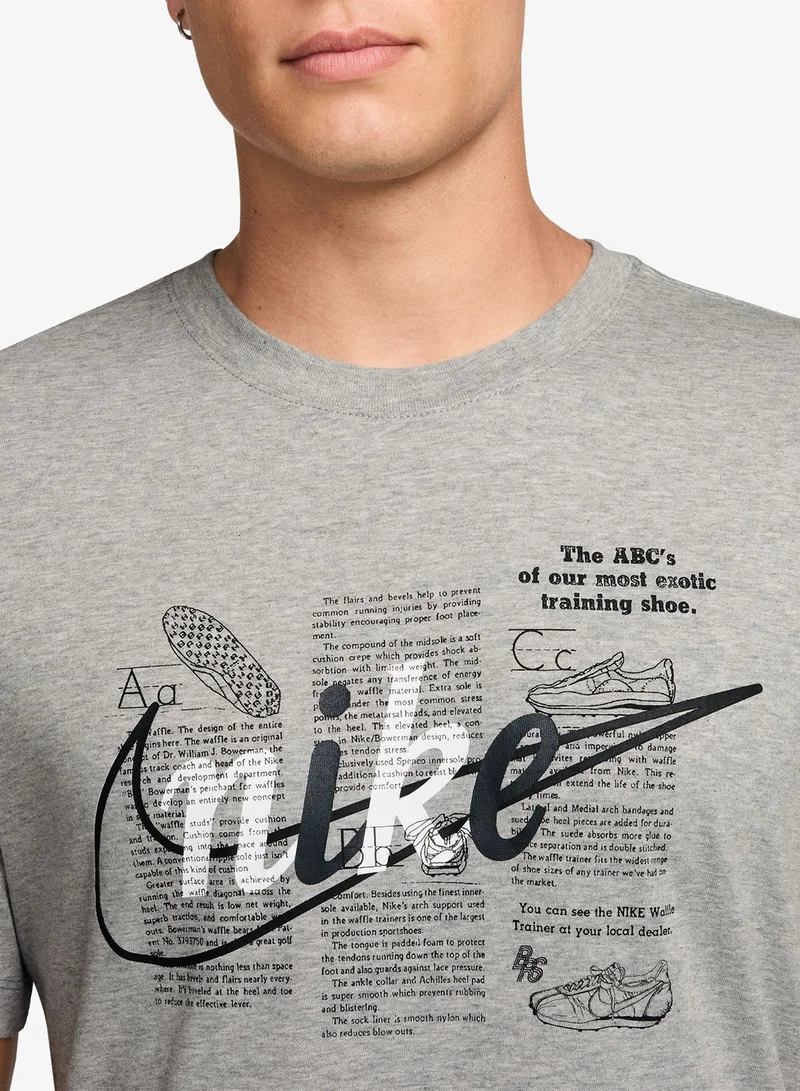 Nike DK GREY HEATHER Nsw Standard Celebrate Brand T-Shirt for Men | Best Price UAE