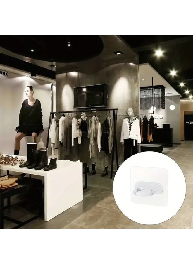 Transparent Heavy Duty Adhesive Wall Hooks No Drill Multi Purpose Strong Viscose - Image 5