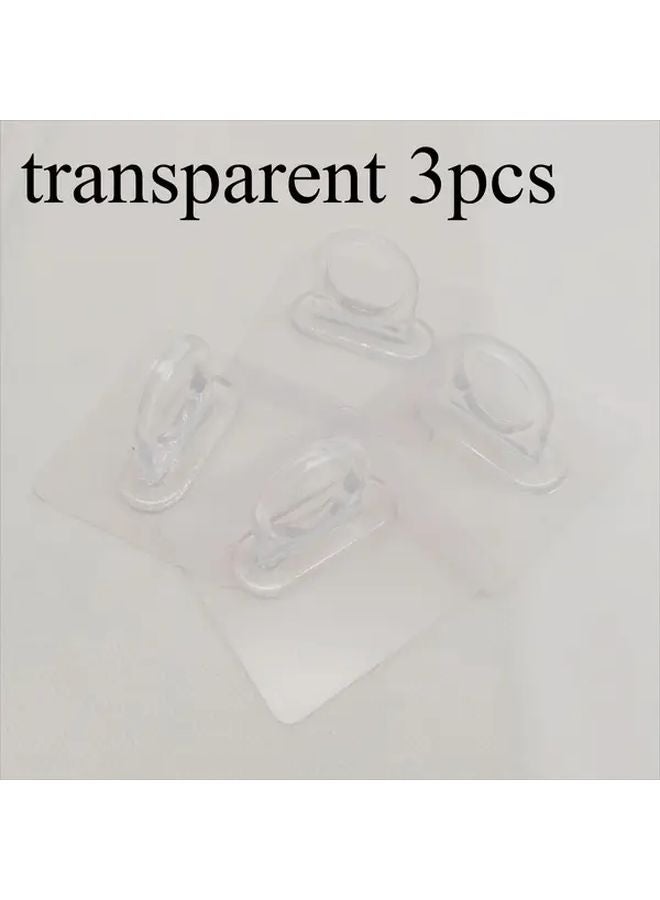 Transparent Heavy Duty Adhesive Wall Hooks No Drill Multi Purpose Strong Viscose - Image 1
