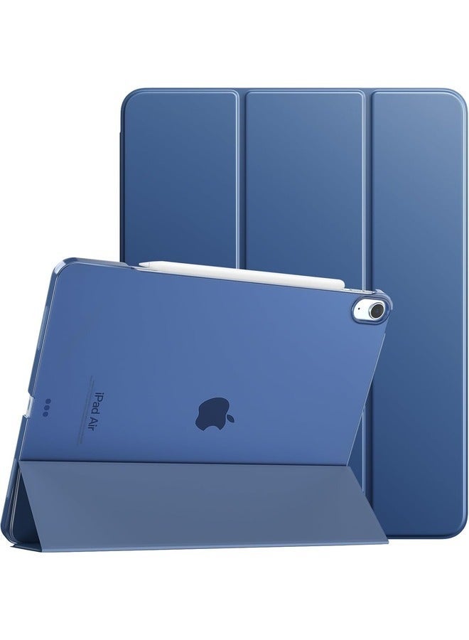 SmartGrist Slim Stand Cover for iPad Air 13-Inch (M2 2024) - Translucent Back with Auto Wake/Sleep and Touch ID Support, Navy Blue - Image 1
