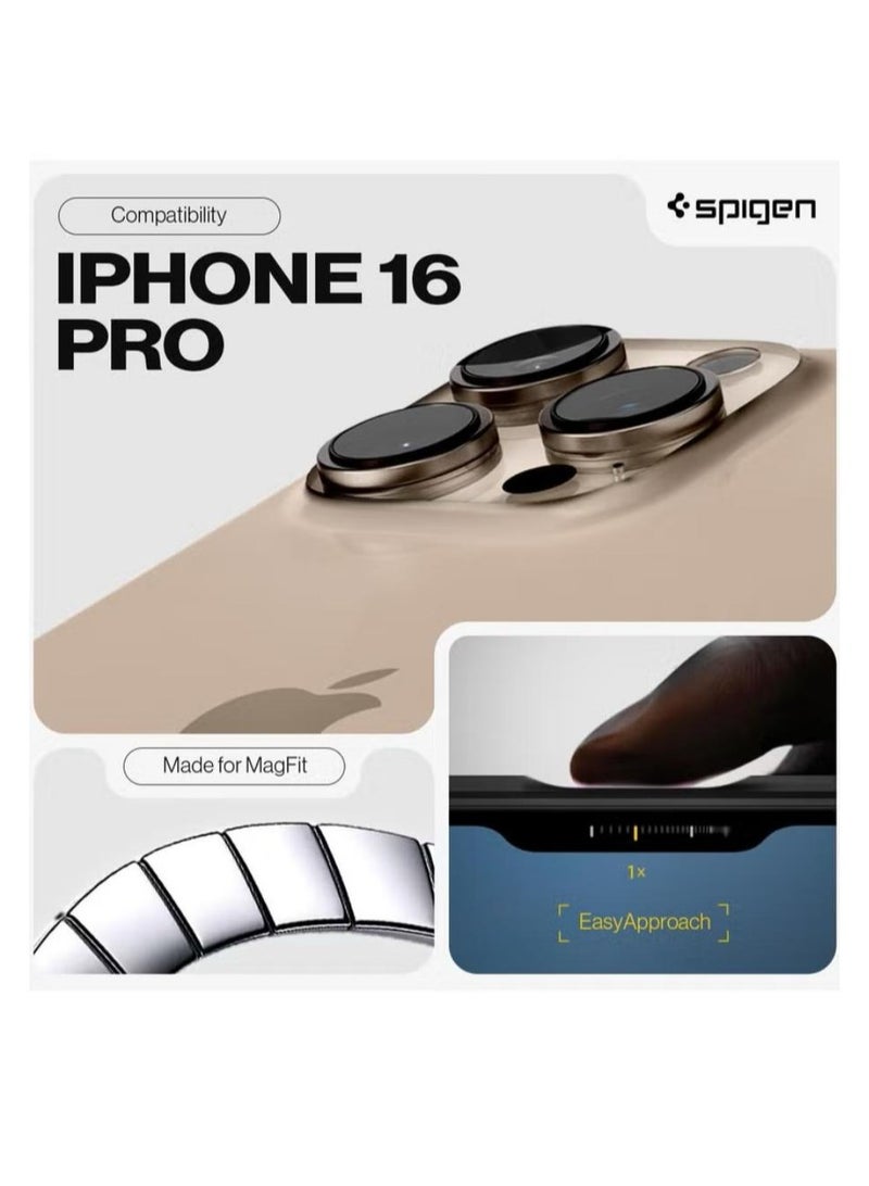 سبايجن جراب Tough Armor MagFit AI لهاتف iPhone 16 Pro مع حامل (2024) من MagSafe - رمادي معدني - Image 2