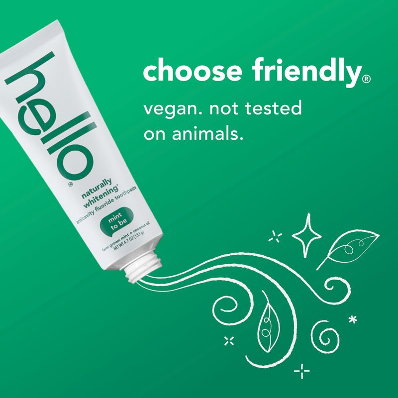 Hello معجون أسنان هالو للتبييض الطبيعي بالفلورايد، بنكهة النعناع الطبيعي وزيت شجرة الشاي، خالي من البيروكسيد، خالي من الجلوتين، خالي من SLS، عبوة 3، 4.7 أونصة لكل أنبوب - Image 4