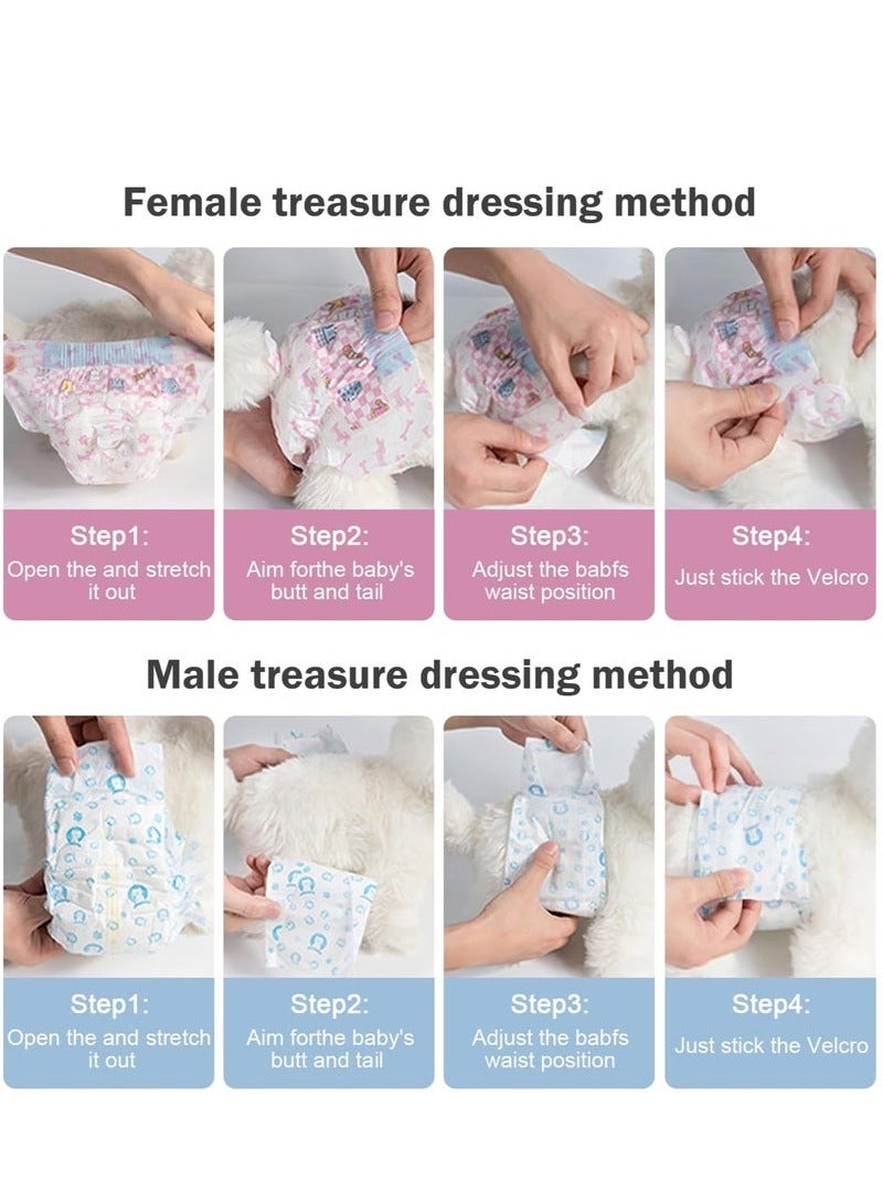 أم أتش دي حفاضات PET للاستخدام مرة واحدة للكلاب الذكور فائقة الامتصاص وناعمة تتضمن 24 قطعة للجراء والقطط والكلاب 4-8 كجم أزرق مقاس M - Image 4