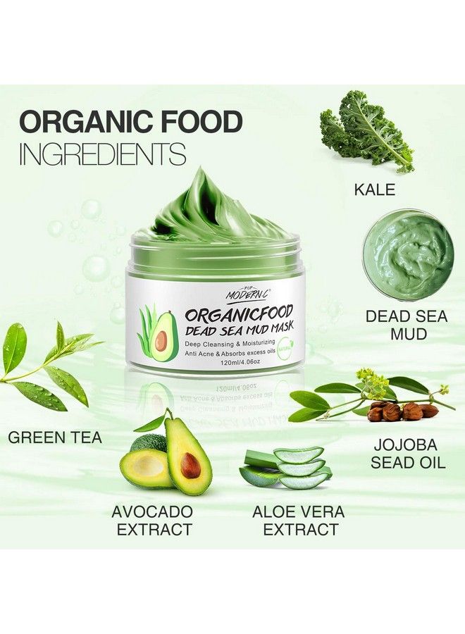 POP MODERN.C Clay Mask Avocado Dead Sea Mud Stick Mask Natural Organic Green Tea Mud Mask Deep Cleansing Blackhead Removal Face Mask Nourishing Hydration Facial Mask With Blackhead Remover Extractor Tools (White) - Image 4