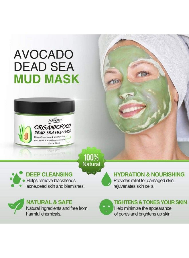 POP MODERN.C Clay Mask Avocado Dead Sea Mud Stick Mask Natural Organic Green Tea Mud Mask Deep Cleansing Blackhead Removal Face Mask Nourishing Hydration Facial Mask With Blackhead Remover Extractor Tools (White) - Image 3