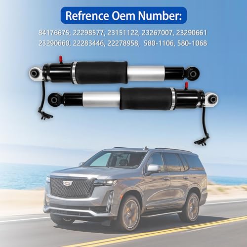 chsuatuo Rear Air Shock Absorbers Compatible with 2015-2020 Cadillac Escalade ESV Chevy Tahoe Suburba GMC Yukon XL, OE Replacement 23151122 23267007 23290661 - Image 4