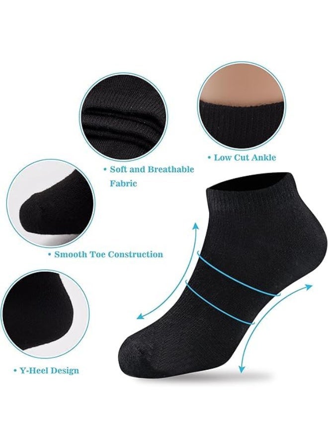 Tango 6 أزواج من جوارب الأطفال للأولاد والبنات جوارب كاحل رسمية ورياضية ناعمة وقابلة للتنفس لجوارب زي المدرسة للأطفال (الإمارات/السعودية، العمر، 11 سنة، 14 سنة، عادي، أسود - 6 أزواج) - Image 2