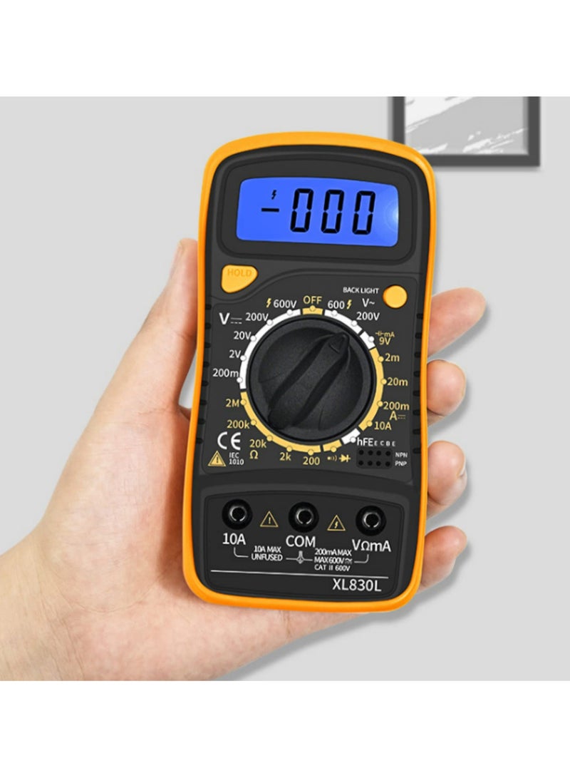 XL830L Digital Multimeter High Precision Portable Universal Multifunction Meter with Digital Display Backlight and Strap for Electric Measurement - Image 3