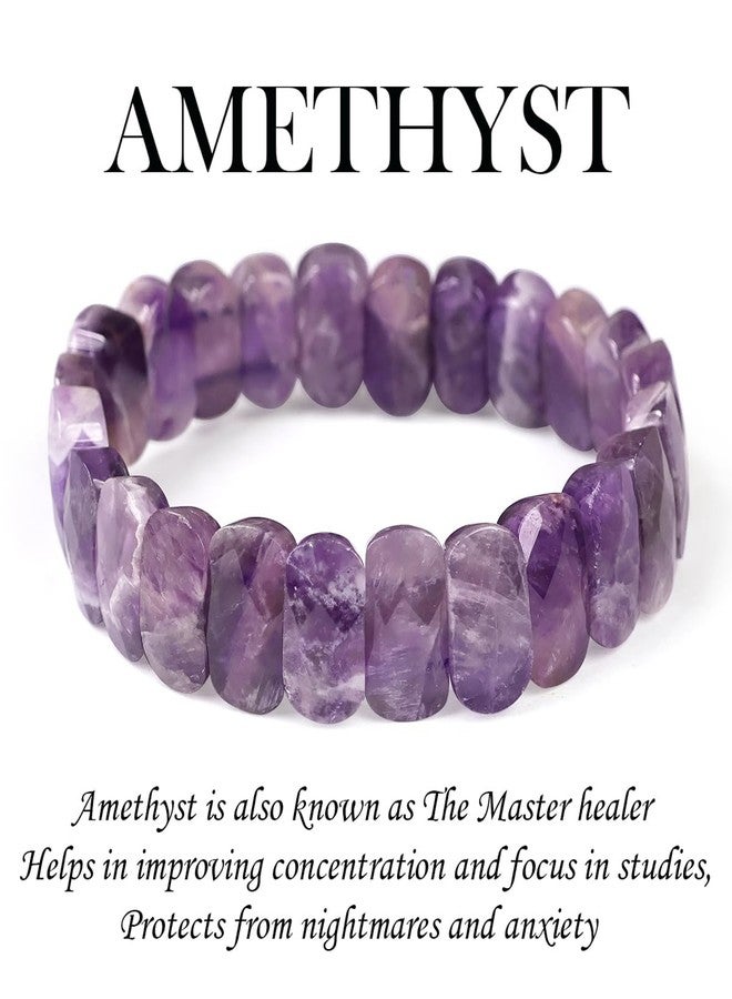 Crystu Amethyst Bracelet High Grade Stone For Reiki Healing Bracelet Color: Purple For Unisex Adult - Image 5
