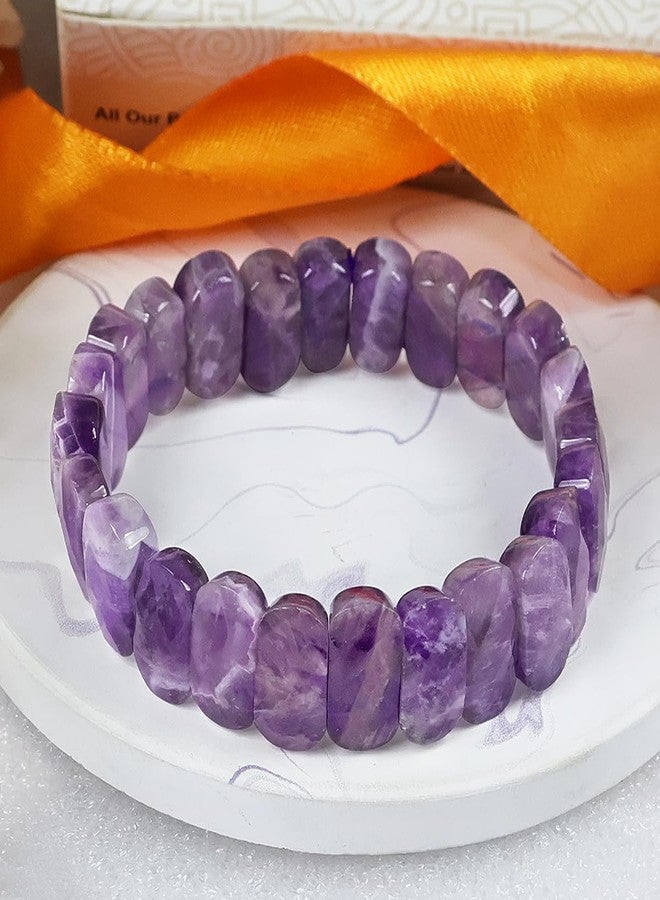 Crystu Amethyst Bracelet High Grade Stone For Reiki Healing Bracelet Color: Purple For Unisex Adult - Image 3