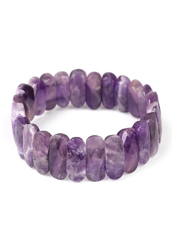 Crystu Amethyst Bracelet High Grade Stone For Reiki Healing Bracelet Color: Purple For Unisex Adult - Image 1