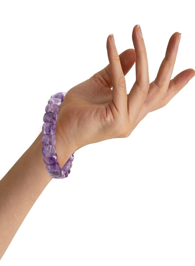 Crystu Amethyst Bracelet High Grade Stone For Reiki Healing Bracelet Color: Purple For Unisex Adult - Image 2
