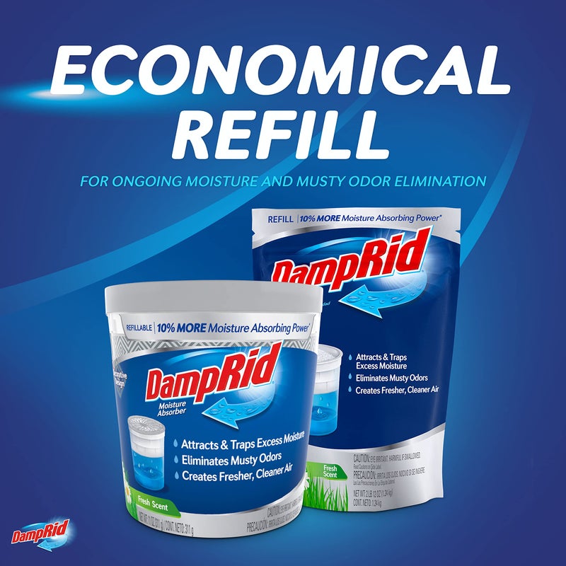 DampRid Refill Bag, 44 oz, 4-Pack - Fresh Scent Moisture Absorbers for Rooms with Excess Humidity, Long-Lasting, Eliminates Musty Odors and Creates Fresher Air - Image 2
