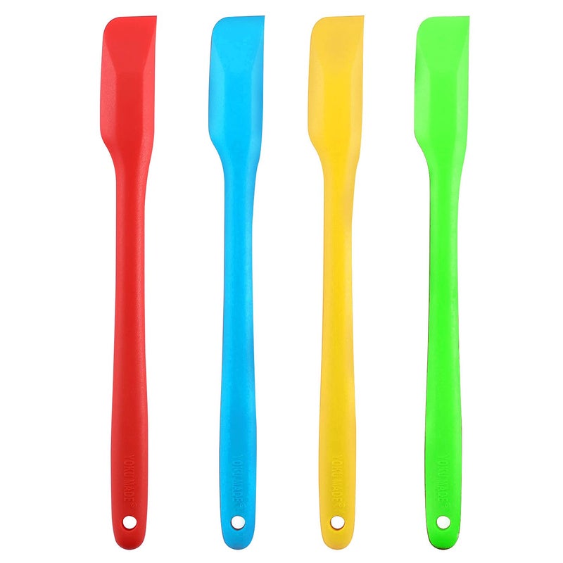 Yoku Made- Small Spatulas Set, Heat-resistant Mini Spatulas with Sharp and thin Edge, Nonstick Silicone Spreader, 10 Inches, 4 Pack - Image 1