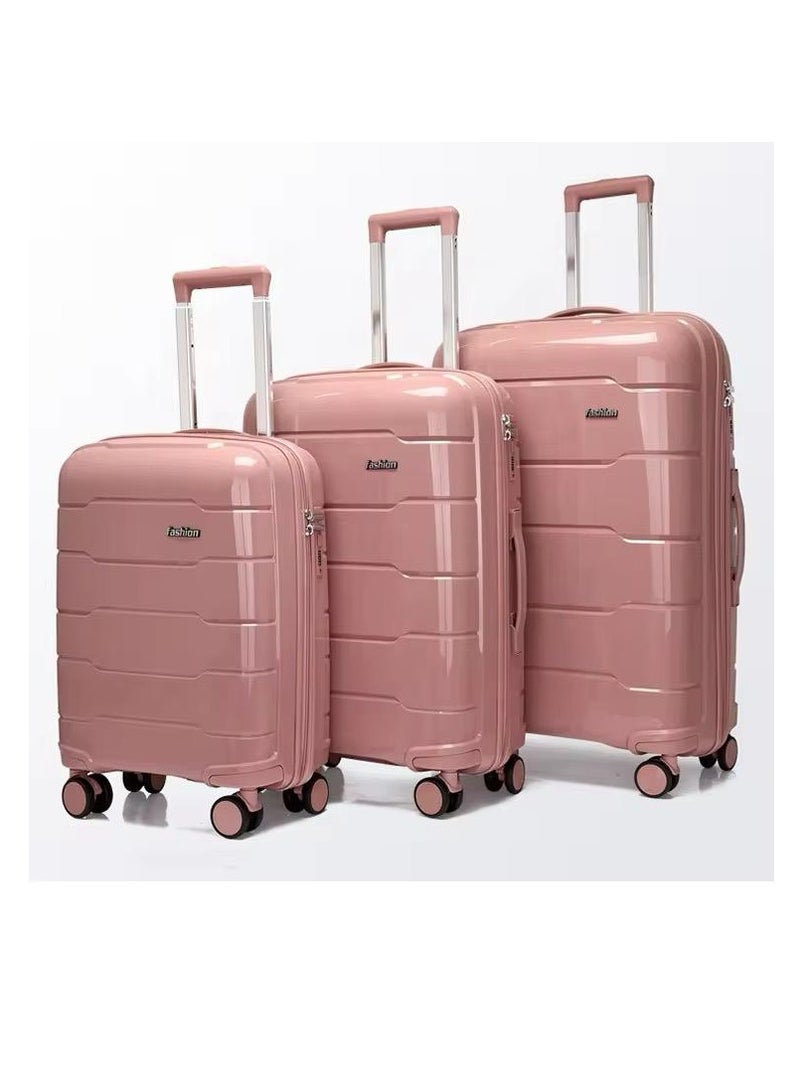 3-Piece Polypropylene Luggage Set - Anti-Theft Zipper with TSA lock & 360° Spinner Wheels – Unbreakable luggage & Ideal for Business & Leisure Travel (28", 24", 20") sizes