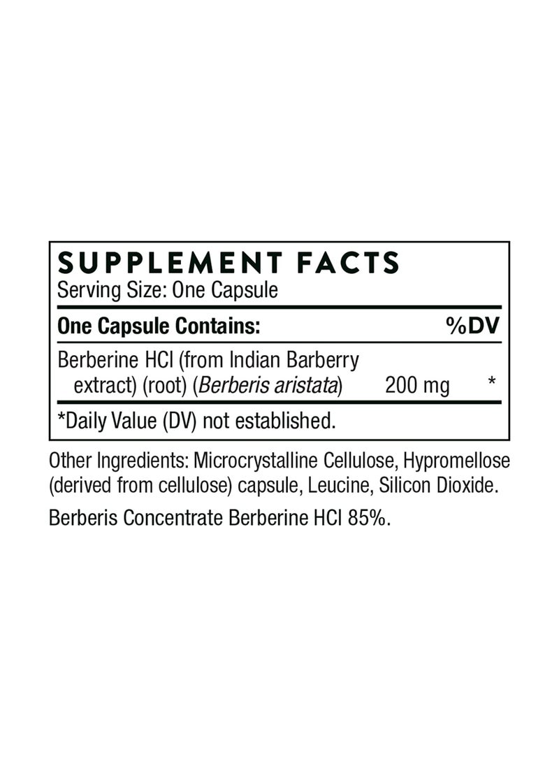 Thorne - Berberine - 200 mg Dietary Supplement- 60 Capsules - Image 1