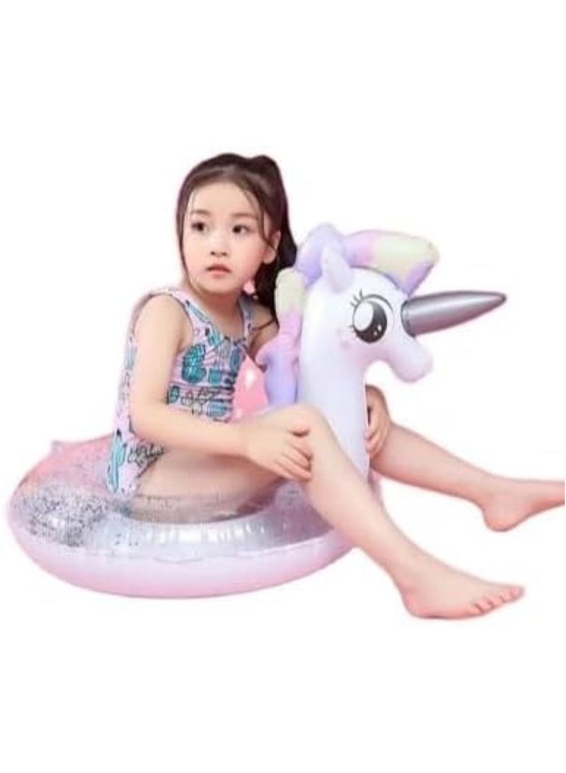 VIO Fun Kids Floating Swimming Ring Inflatable  Tube for Beach Pool Party Swim Circle Floaties with Sparkle Confetti Water Play Toys Toddlers Boys Girls Colorful Design Safe Durable Summer Fun Easy - Image 1