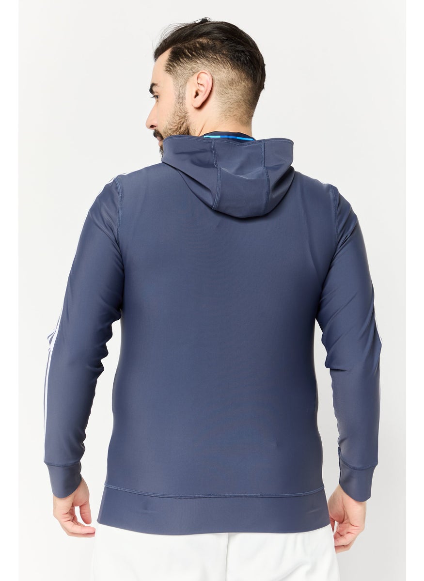 Adidas Men Sportswear Fit Long Sleeve Training Track Jacket, Dusty Navy  - Image 3