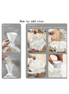 Generic Wall-Mounted Grain Dispenser Rotatable Rice Storage Container Grain Dispenser Grain Rice Bucket Dry Food Dispenser with 6 Compartments Improve  - Image 4