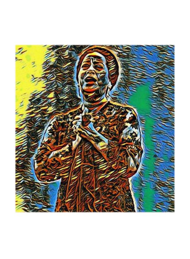 RYN Umm Kulthum MDF Wall Art Multicolour 30x30centimeter - Image 2