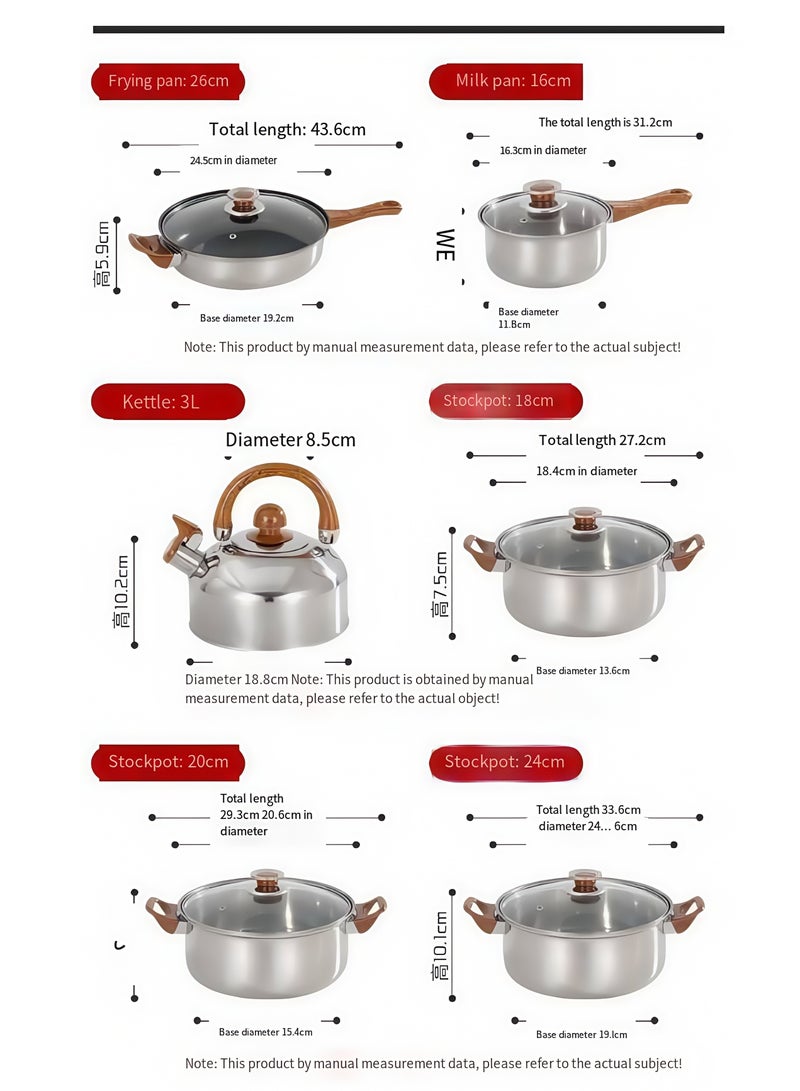 Shuer 12-Piece Cookware Set, Stainless Steel Pots And Pans, Non-Stick Cooking pots, PFOA Free - Frying Pan, Casserole With Lid, Saucepan, Grill Pan, Kitchen Tools - Image 4
