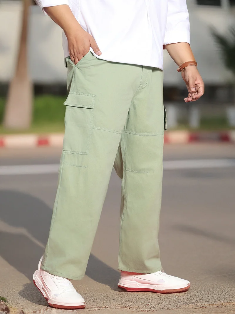 Urbano Plus Men's Pista Loose Baggy Fit Solid Cargo Chino Pant with 6 Pockets Non-Stretchable