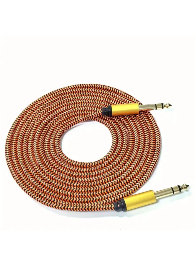 6.5mm Gold Plated Dual Channel Stereo TRS Amplifier Cable 19.69 Inch Orange Male to Male Balance Audio Instrument Plug Cord High Shielded No Loss Sound Quality Suitable for Electric Guitar Bass Mandolin Cat5e Ethernet Network Category - Image 4