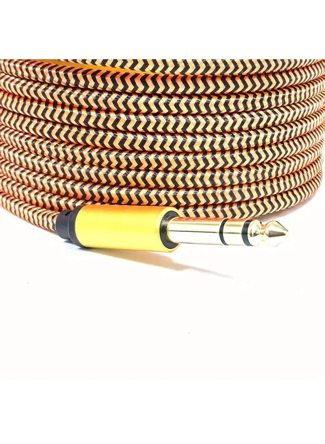 6.5mm Gold Plated Dual Channel Stereo TRS Amplifier Cable 19.69 Inch Orange Male to Male Balance Audio Instrument Plug Cord High Shielded No Loss Sound Quality Suitable for Electric Guitar Bass Mandolin Cat5e Ethernet Network Category - Image 3