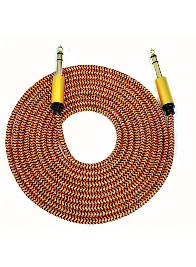 6.5mm Gold Plated Dual Channel Stereo TRS Amplifier Cable 19.69 Inch Orange Male to Male Balance Audio Instrument Plug Cord High Shielded No Loss Sound Quality Suitable for Electric Guitar Bass Mandolin Cat5e Ethernet Network Category - Image 1