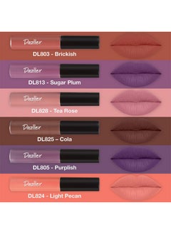 DAZLLER Lip Colour Lipstick Combo Pack Of 6|Vibrant Matte Liquid Lipstick For Women|Long Stay|Smudge-Proof|Non-Transfer|Nude Splash|21.6G  - Image 2