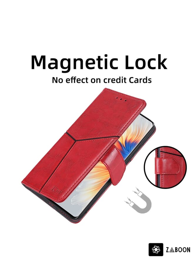 Zaboon Protective Case For Tecno Pova 4 Pro Geometric Stitching Flip Leather - Image 5