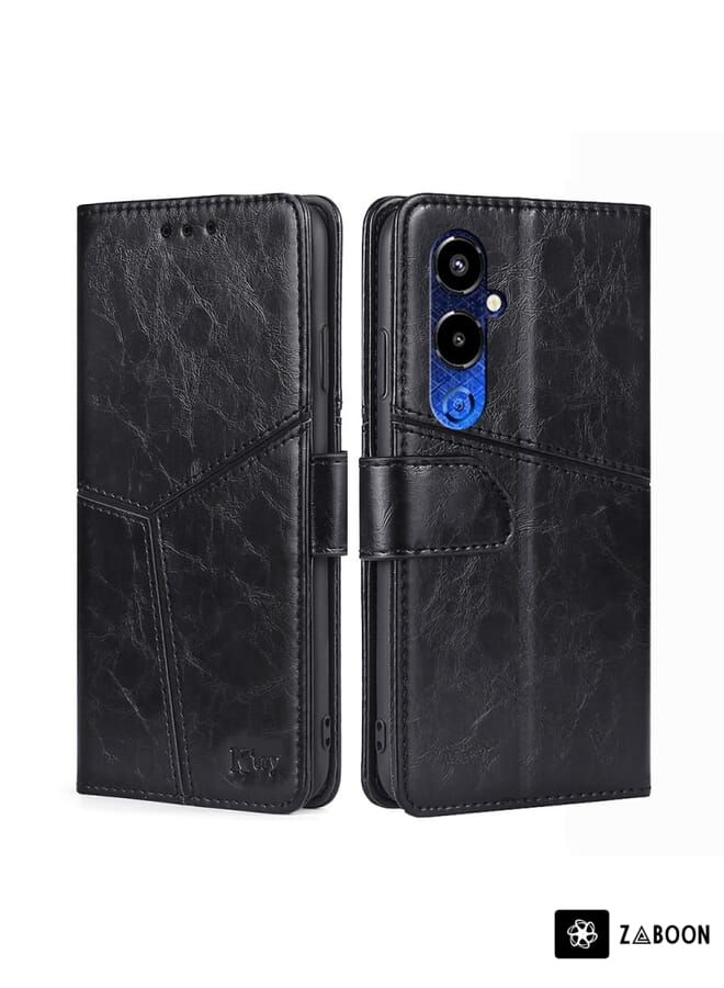 Zaboon Protective Case For Tecno Pova 4 Pro Geometric Stitching Flip Leather - Image 1