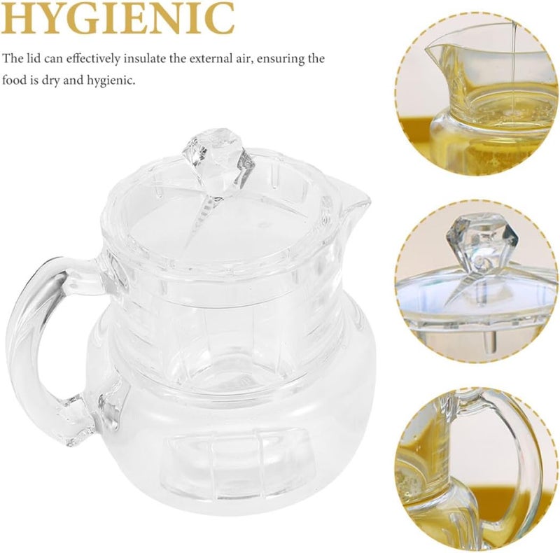 SHOWERORO Acrylic Honey Jar with Handle Honey Pitcher Plastic Container for Bakery and Syrup Storage Lid for Kitchen Dining and Party Use - Image 5